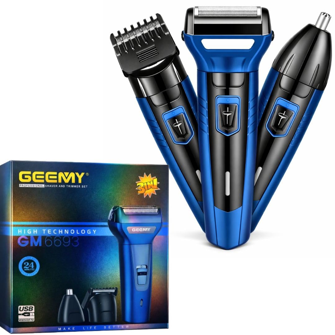 Geemy Professionals Design 3 in1 Perfect Shaver, Hair Clipper and